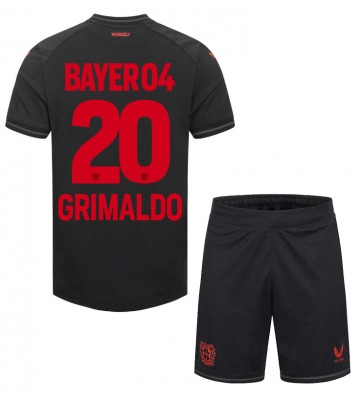 Bayer Leverkusen Alejandro Grimaldo #20 Hjemmebanesæt Børn 2023-24 Kort ærmer (+ korte bukser)